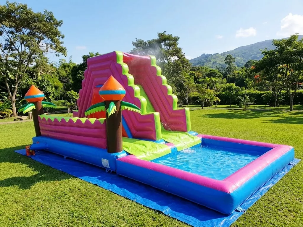 Castillo hinchable acuático de 11 metros con deslizador y piscina