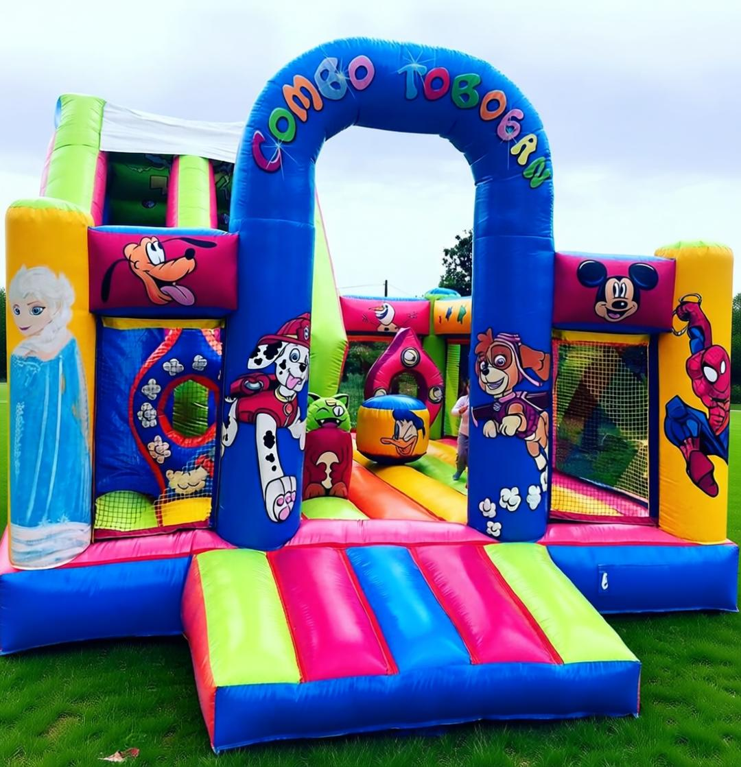 Castillo hinchable combo con tobogán de 8 x 6 metros