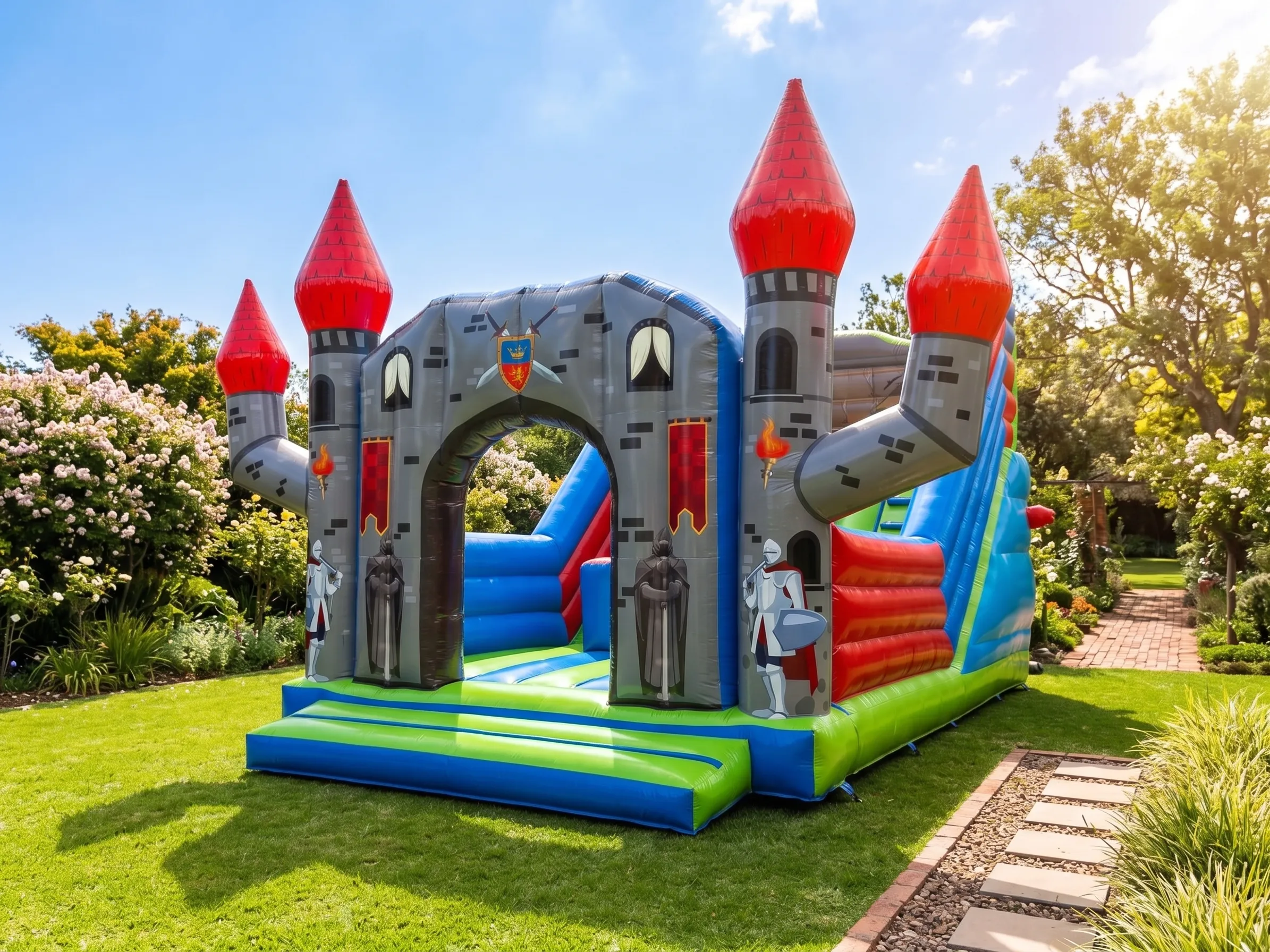 Castillo hinchable medieval de 7 x 5,5 metros