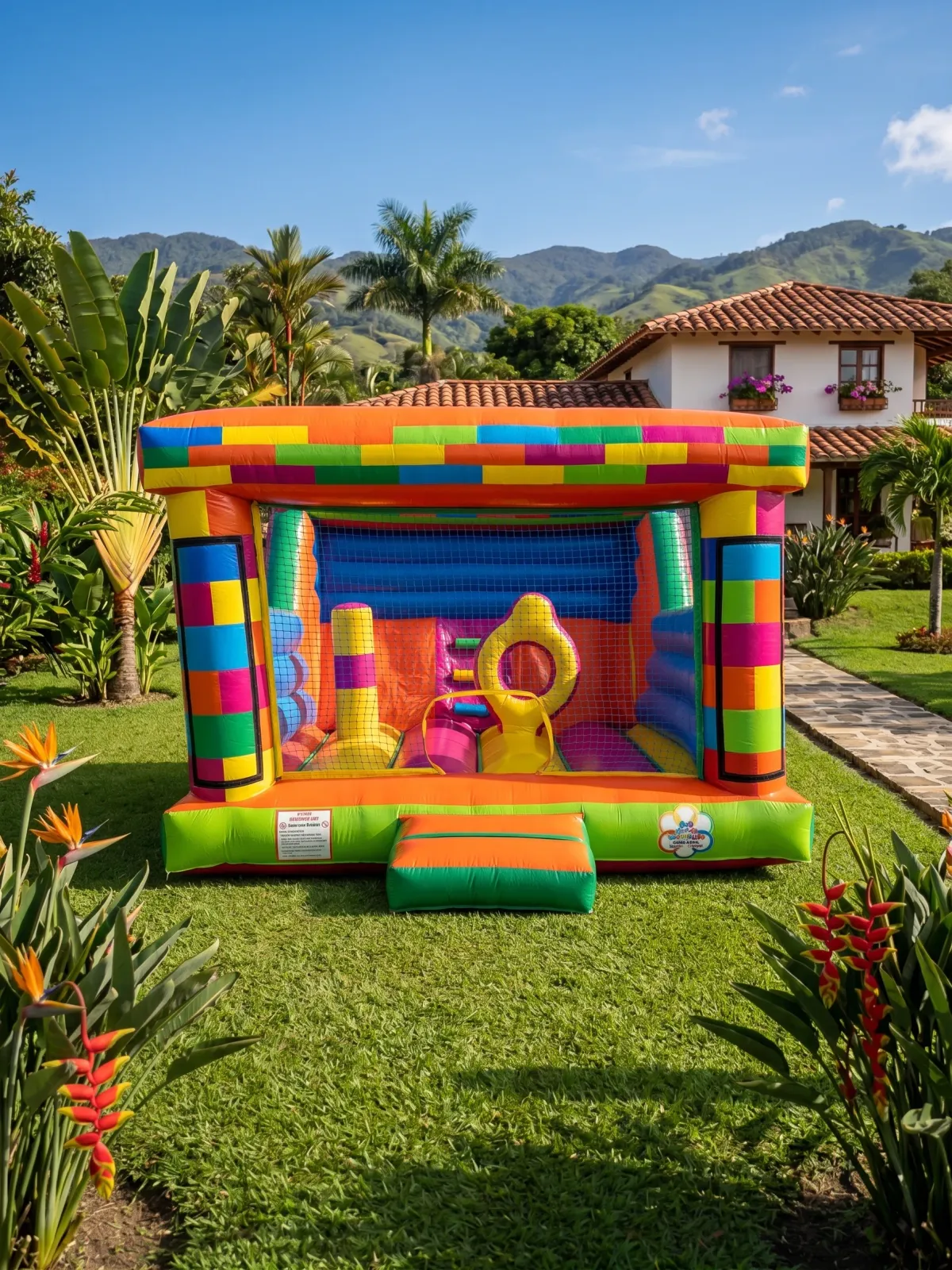 Castillo hinchable con tobogán de 6 por 4,5 metros